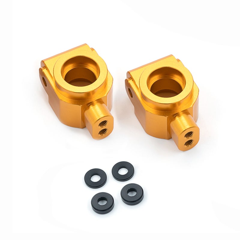 Rear Stub Axle Carriers: Gold Metal Construction - Sturdy Wear-Resistant Upgrade Parts for WLtoys 1/10 104001 Off-Road RC Cars - Image 1