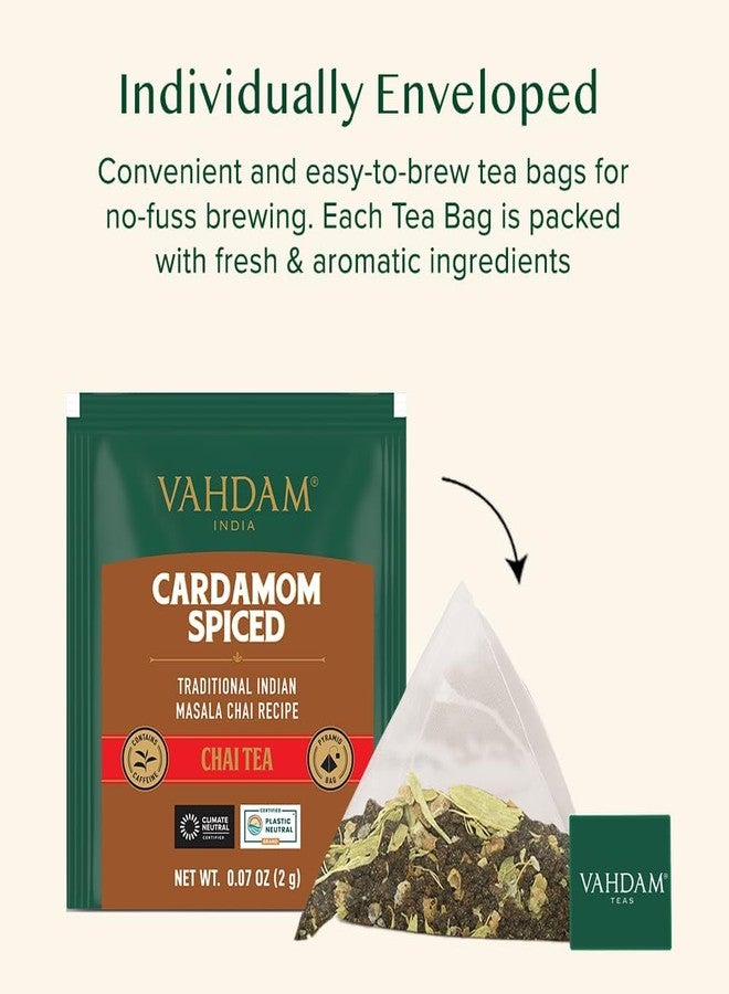 VAHDAM, Cardamom Masala Chai Tea Bags (30 Count) Non GMO, Gluten Free, No Artificial Flavor | Blended w/Exotic Spices | Chai Tea | Resealable Ziplock Pouch | Individually Wrapped - Image 4