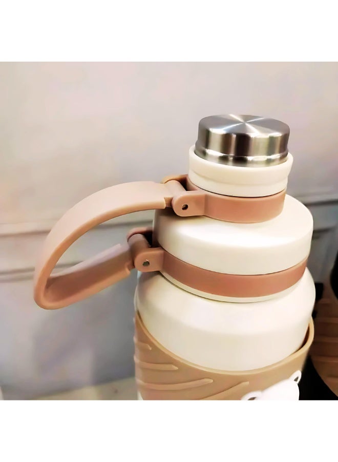 Twisoo Premium Japanese Outdoor Insulated Water Bottle, Leak Proof Stainless Steel, 24 Hours Hot & Cold, 600Ml, Brown - Image 4