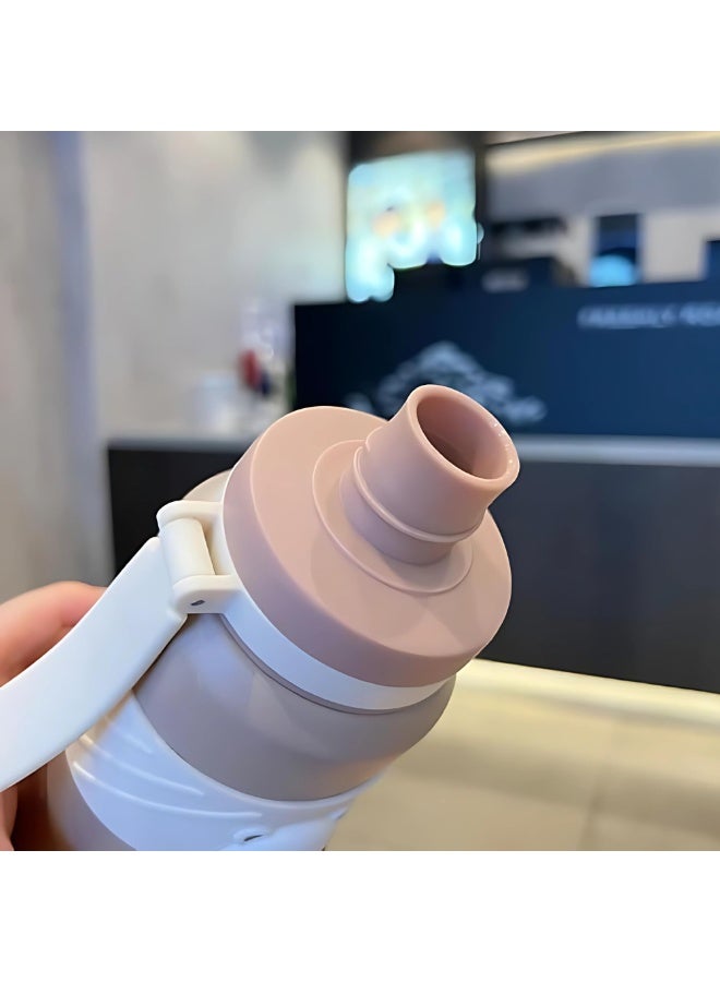 Twisoo Premium Japanese Outdoor Insulated Water Bottle, Leak Proof Stainless Steel, 24 Hours Hot & Cold, 600Ml, Brown - Image 3