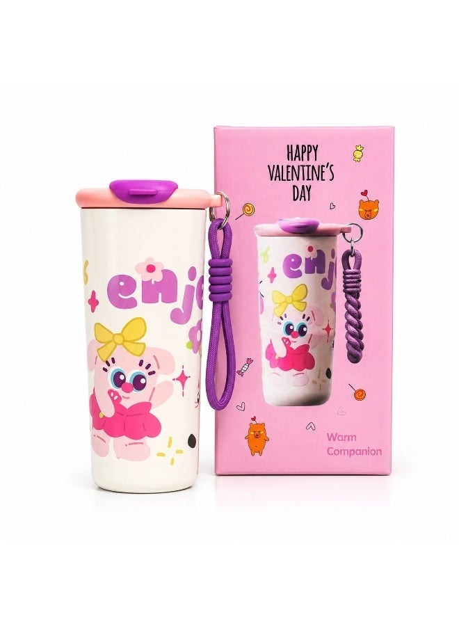 Twisoo Kids Stainless Steel Insulated Water Bottle with Straw Lid & Carry Strap | Leakproof Cartoon Vacuum Tumbler for School, Travel, Sports & Outdoor Use | Reusable Drink Bottle for Boys & Girls - Image 1