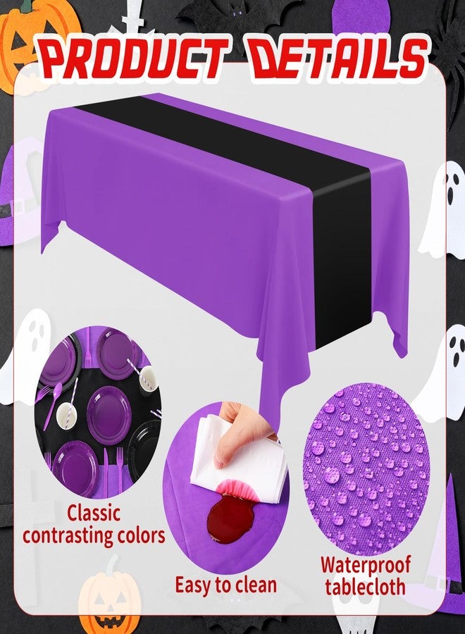 Mindsoft تتضمن زينة حفلات مايندسوفت مناديل ورقية، أكواب، أطباق، مفرش طاولة بلاستيكي، طقم سكاكين وشوك وملاعق لحفلات أعياد الميلاد، حفلات التخرج، حفلات الزفاف، والهالوين (بنفسجي وأسود، ألوان زاهية). - Image 3