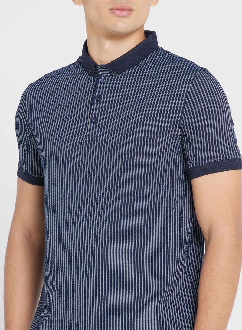 Robert Wood Waffle Knit Polo