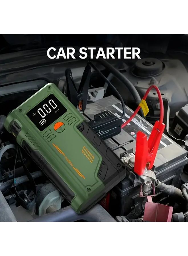 Green Portable Air Compressor Car Battery Jump Starter 3000A 150 PSI Power Kit - Image 4