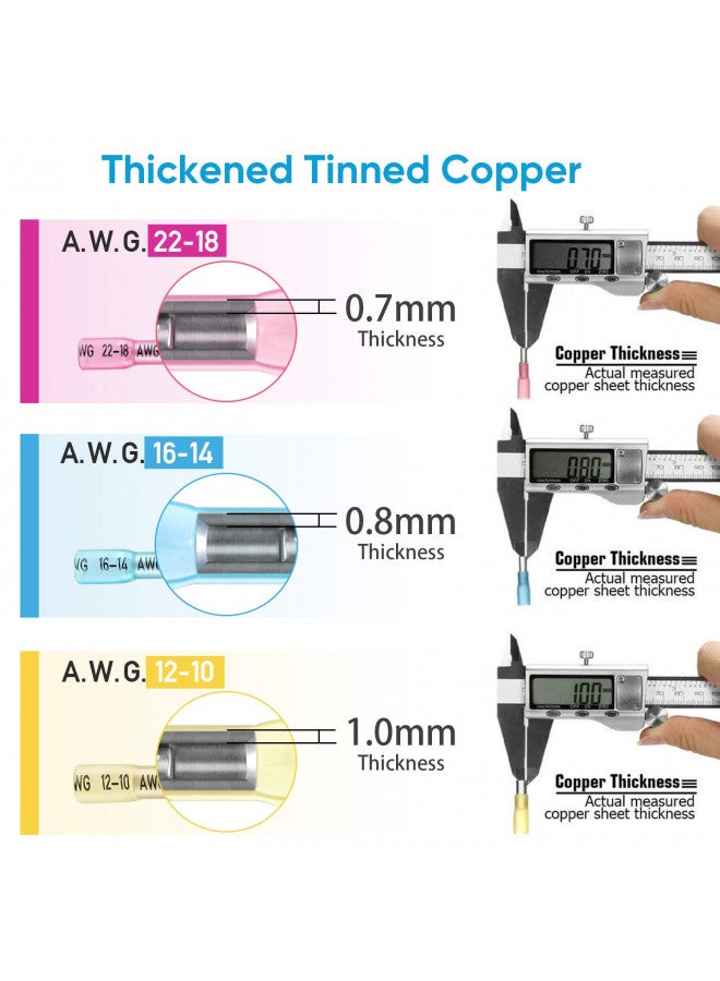 TICONN 200PCS Heat Shrink Butt Wire Connector Kit, Insulated Waterproof Electrical Wire Crimp Terminals Butt Splice for Marine Automotive (200PCS) - Image 2