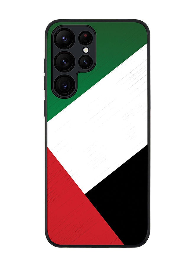 Stylizedd Rugged Black edge case for Samsung Galaxy S23 Ultra 5G Slim fit Soft Case Flexible Rubber Edges Anti Drop TPU Gel Thin Cover - Flag Of UAE - Image 1