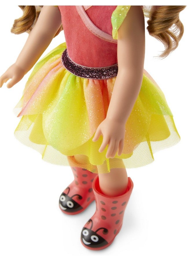 امريكان جيرل دمية ويلا من أميريكان جيرل، مقاس 14.5 بوصة، مع لباس ضيق مرجاني، وتنورة شبكية، وربطة رأس، وحذاء طويل، للأعمار من 4 سنوات فما فوق - Image 2