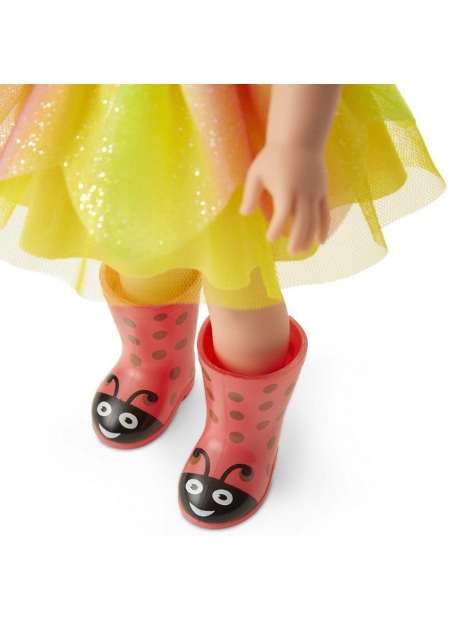 امريكان جيرل دمية ويلا من أميريكان جيرل، مقاس 14.5 بوصة، مع لباس ضيق مرجاني، وتنورة شبكية، وربطة رأس، وحذاء طويل، للأعمار من 4 سنوات فما فوق - Image 3