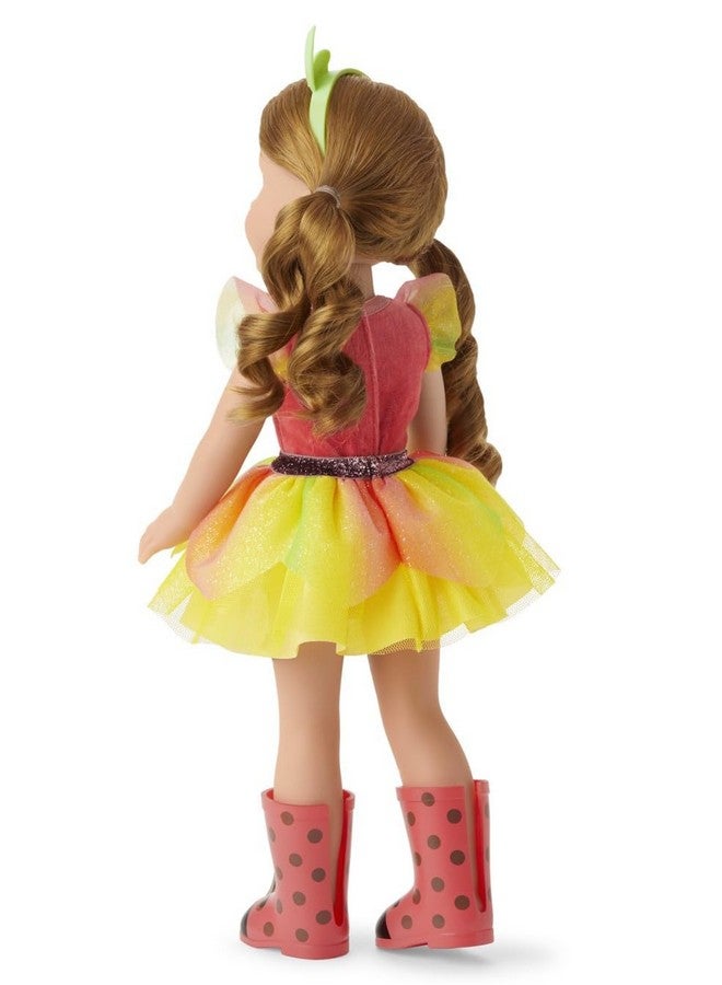 امريكان جيرل دمية ويلا من أميريكان جيرل، مقاس 14.5 بوصة، مع لباس ضيق مرجاني، وتنورة شبكية، وربطة رأس، وحذاء طويل، للأعمار من 4 سنوات فما فوق - Image 5