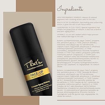 That'so Thatso Face Up Light Nude Spary NoMakeup Foundation Brighter Look and Reduces Face Skin Imperfections Clear Tone - Image 2
