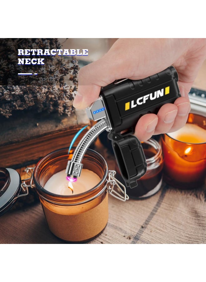 LCFUN LcFun Rechargeable Lighter, USB C Electric Lighter, Plasma Lighters with LED Battery Display, Waterproof Windproof Lighters, Arc Lighter for Candle, Camping, Survival, Hiking, Outdoor, BBQ, Gas Stove  - Image 3