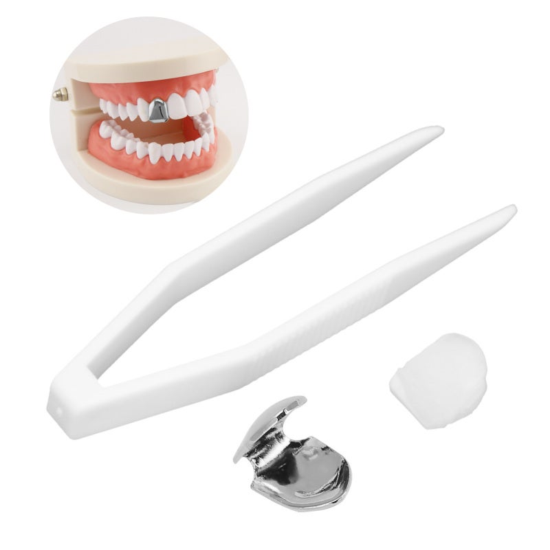 Hip Hop False Tooth: Silver Copper Material - Easy To Shape Fits Most Mouth Sizes, Unisex Costume Accessory for Halloween Parties, Concerts, Birthday Celebrations - Image 3