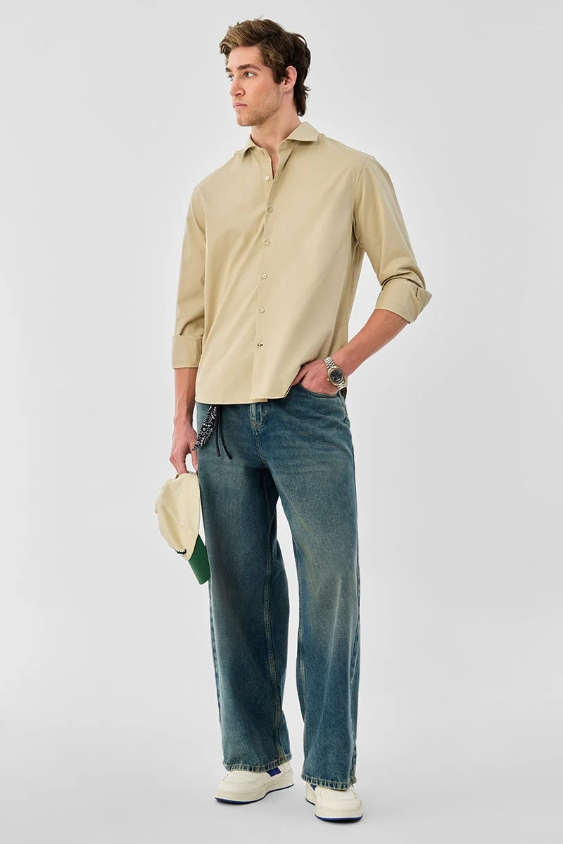 سنيتش قميص قطن % بقصة عادية