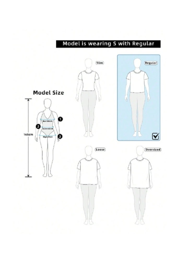 Shein Women's Fashionable Elegant Casual Cap Sleeve T-Shirt, Round Neck, Raglan Sleeves, Black Color Blocking Trim, Fitted Silhouette, Textured Fabric  - Image 5
