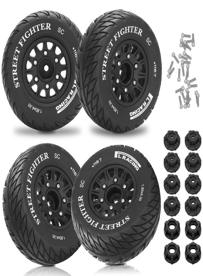 daitoku 12mm/14mm/17mm Hex RC Wheels and Tires RC Truck Tires RC Car Wheels 1/10 Scale Tyres Hex Detachable Replacement RC Car Tires for Arrma Senton Tires Slash Tires Axial Redcat Rc4wd Fury (Black C) - Image 1
