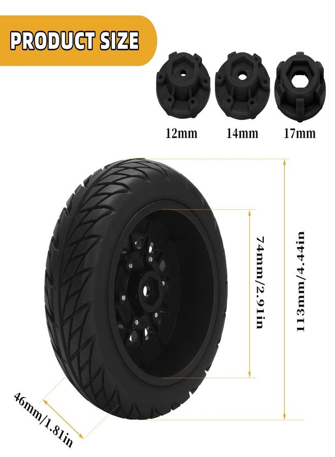 daitoku 12mm/14mm/17mm Hex RC Wheels and Tires RC Truck Tires RC Car Wheels 1/10 Scale Tyres Hex Detachable Replacement RC Car Tires for Arrma Senton Tires Slash Tires Axial Redcat Rc4wd Fury (Black C) - Image 5