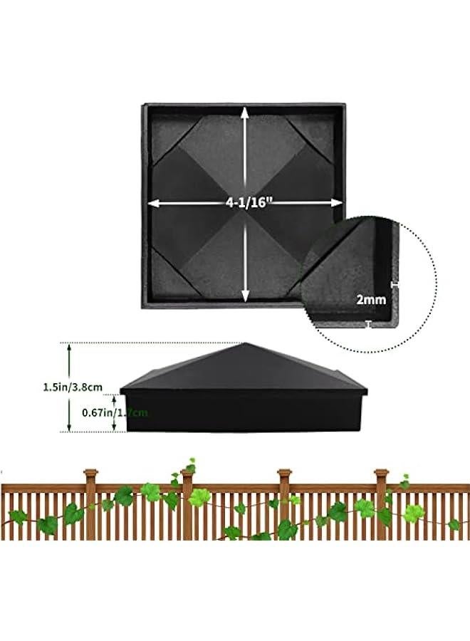 Arabest True I.D. 4-1/16 x 4-1/16 Aluminum Pyramid Post Caps Cover ONLY for Actual/True 4 x 4 Wood Post, NOT for Actual 3.5 x 3.5 Wood Post, with Matte Finish Powder Coated Surface(Black, 4Pack) - Image 3