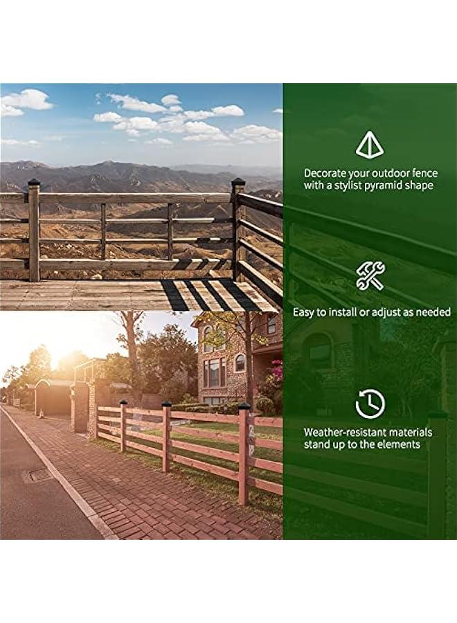 Arabest True I.D. 4-1/16 x 4-1/16 Aluminum Pyramid Post Caps Cover ONLY for Actual/True 4 x 4 Wood Post, NOT for Actual 3.5 x 3.5 Wood Post, with Matte Finish Powder Coated Surface(Black, 4Pack) - Image 5