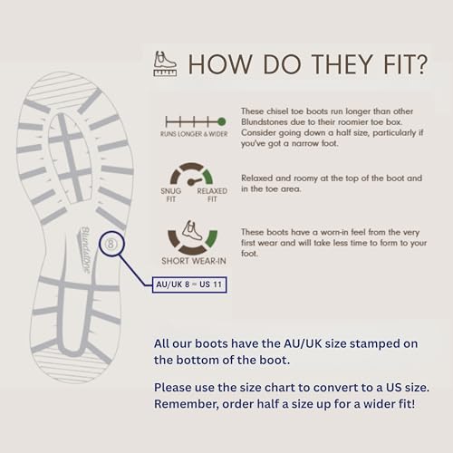 Blundstone Unisex Dress Series 1308 Chelsea Boots for Men and Women, Wide Chisel Toe Boots with Cushioned Midsole and Premium Leather, Rustic Black, 9.5 US Men / 11.5 US Women / 8.5 AU - Image 2