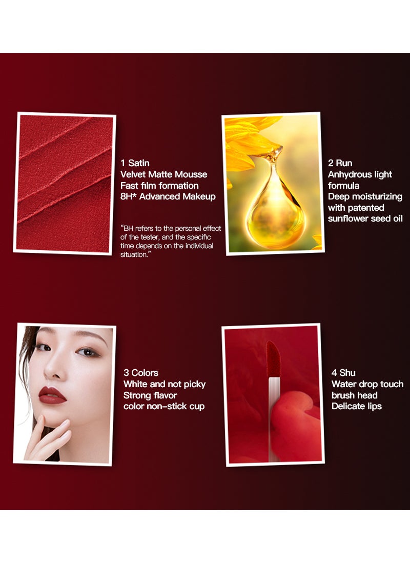 MINILAB Lasting Matte Velvet Lip Gloss Lock Color Light Satin Soft Mist Lip Glaze 1.6g  - Image 4