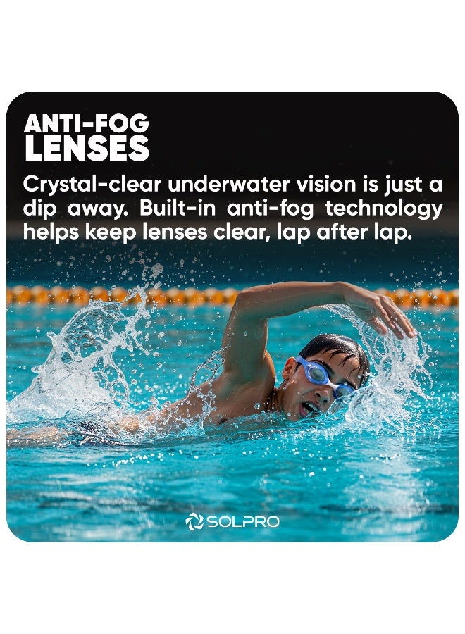 SOLPRO Little Splash Kids Swimming Goggles (Blue/White) - Image 4