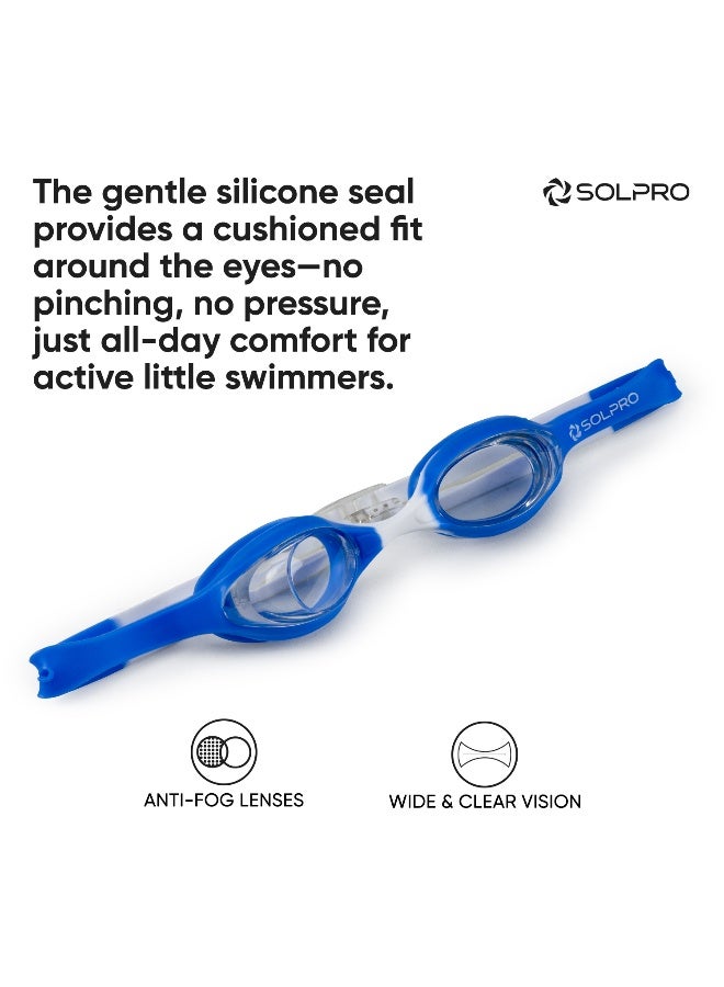 SOLPRO Little Splash Kids Swimming Goggles (Blue/White) - Image 5