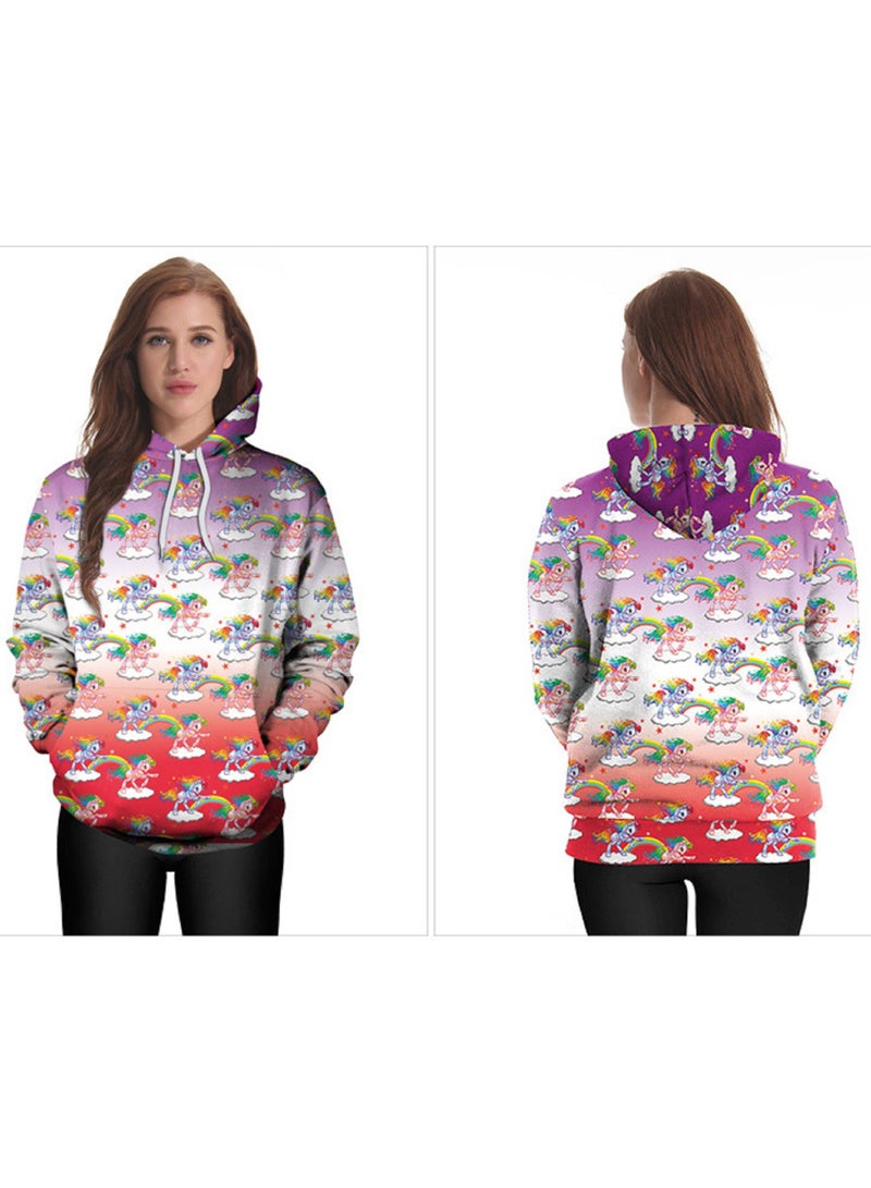 Loquat Digital Printed Pullover Long Sleeved Hoodie  - Image 2