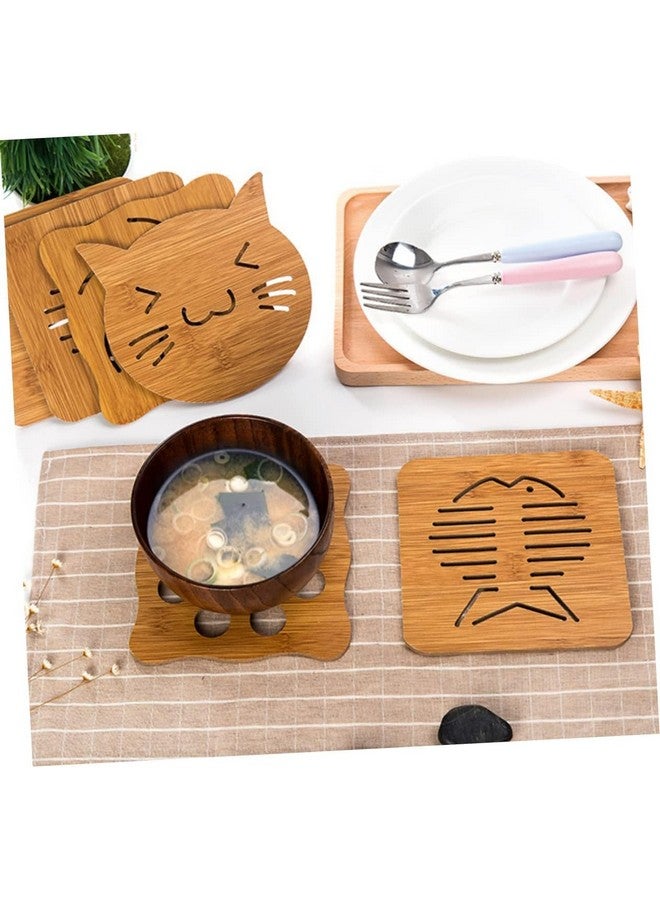 Sugalsu 4 pcs Wooden Coasters for Drinks, Non-Slip Hallow Coasters, Kitchen Accessories with Anti-Scald for Bar Home Cafe Restaurant Beautiful Home Decor for Friends(14.5 * 14.5 Cm) - Image 4
