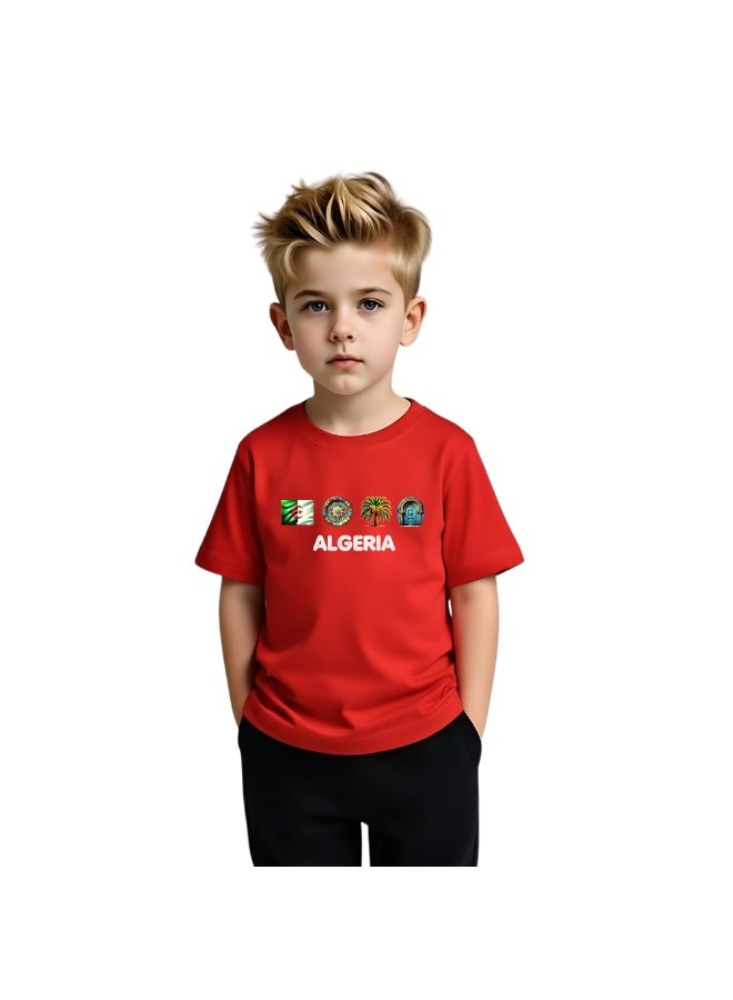 Algeria Kids T-shirts For Boys-Cotton T-Shirts With Round Neck And Short Sleeves Tshirts–Casual Wear Tshirt For Everyday Use,Sports,Playtime - Image 1
