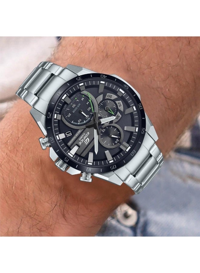 Casio Edifice EQS-940DB-1AVUDF Men’s Solar Chronograph Watch, Stainless Steel, Black Dial, Black Bezel, 100m Water Resistance - Image 4