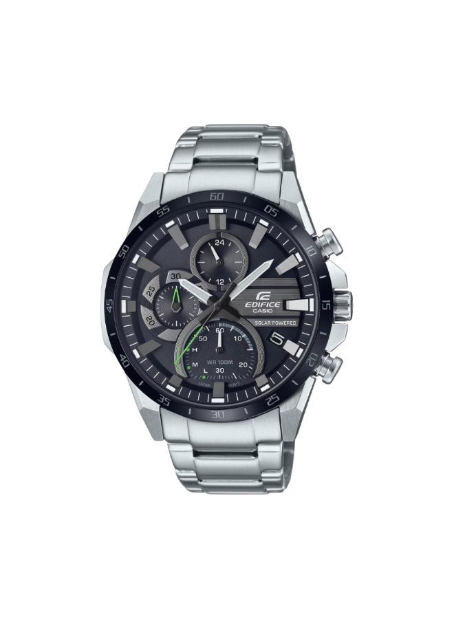 Casio Edifice EQS-940DB-1AVUDF Men’s Solar Chronograph Watch, Stainless Steel, Black Dial, Black Bezel, 100m Water Resistance - Image 1