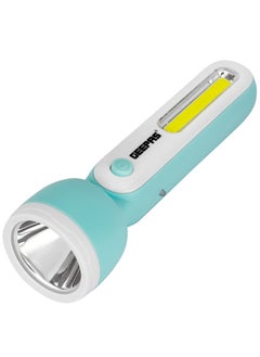 Geepas Rechargeable LED Torch- GFL51060, Sturdy Housing with COB and Hi-Power LED, 3 Hours Working Time, Lead-Acid Battery, Compact and Lightweight Design, Perfect for Indoor and Outdoor Use