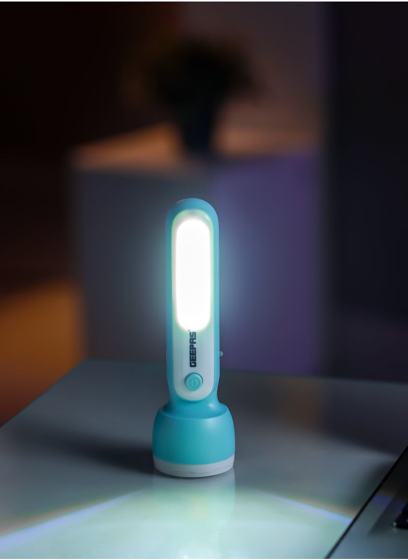 GEEPAS - Geepas Rechargeable LED Torch- GFL51060, Sturdy Housing with COB and Hi-Power LED, 3 Hours Working Time, Lead-Acid Battery, Compact and Lightweight Design, Perfect for Indoor and Outdoor Use - Image 1