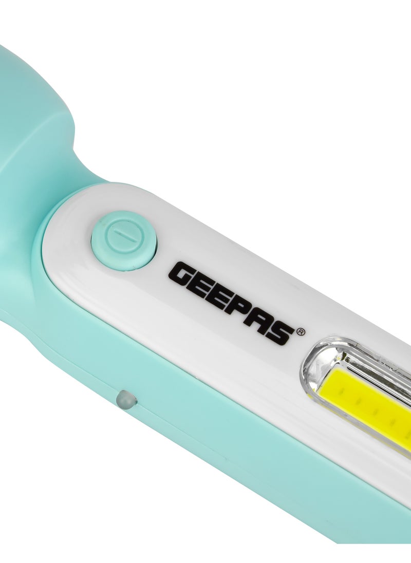 GEEPAS - Geepas Rechargeable LED Torch- GFL51060, Sturdy Housing with COB and Hi-Power LED, 3 Hours Working Time, Lead-Acid Battery, Compact and Lightweight Design, Perfect for Indoor and Outdoor Use - Image 1