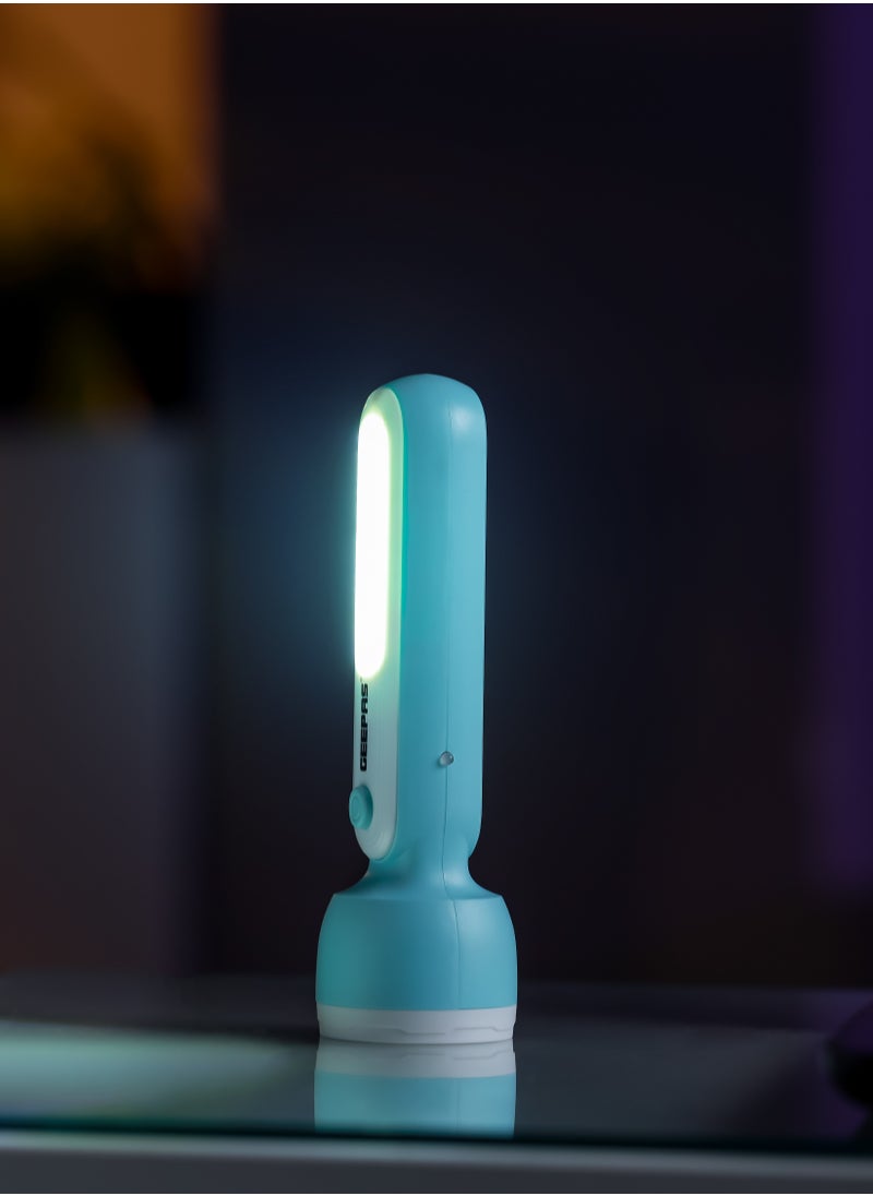 GEEPAS - Geepas Rechargeable LED Torch- GFL51060, Sturdy Housing with COB and Hi-Power LED, 3 Hours Working Time, Lead-Acid Battery, Compact and Lightweight Design, Perfect for Indoor and Outdoor Use - Image 1