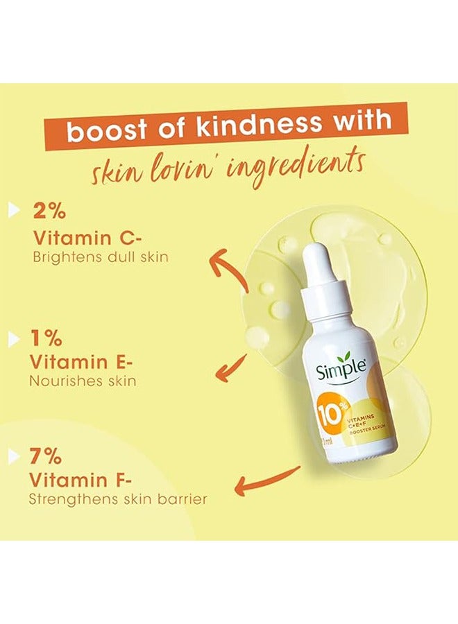 simple 10% Vitamins C + E + F Booster Serum, Young and Radiant Skin Essence Liquid, Reduce Age Spots, Light Weight Essence Water 30 ML - Image 5