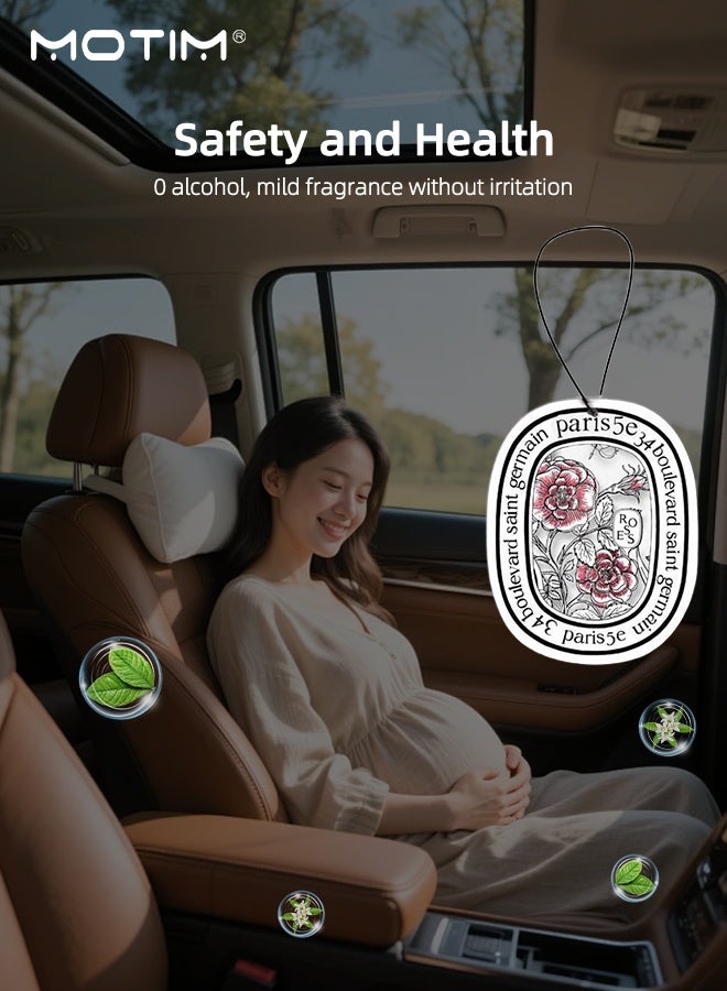 Motim 1 pcs Car Perfume Pendant (Rose), Hanging Car Air Freshener, Aromatherapy Card, Car Deodorising Pendant, Car Accessories - Image 2