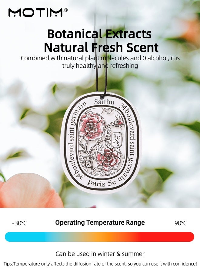 Motim 1 pcs Car Perfume Pendant (Rose), Hanging Car Air Freshener, Aromatherapy Card, Car Deodorising Pendant, Car Accessories - Image 3