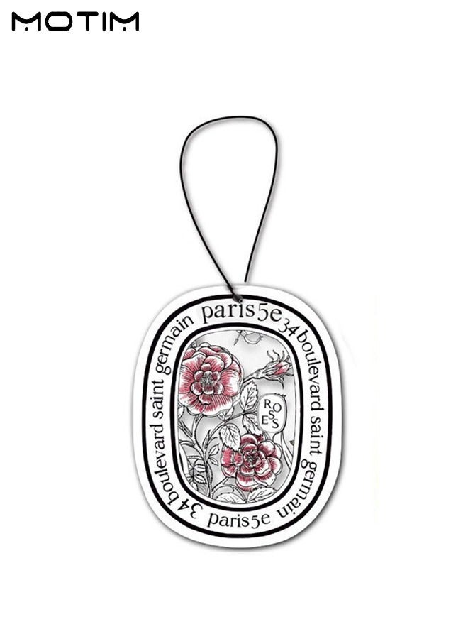 Motim 1 pcs Car Perfume Pendant (Rose), Hanging Car Air Freshener, Aromatherapy Card, Car Deodorising Pendant, Car Accessories - Image 1