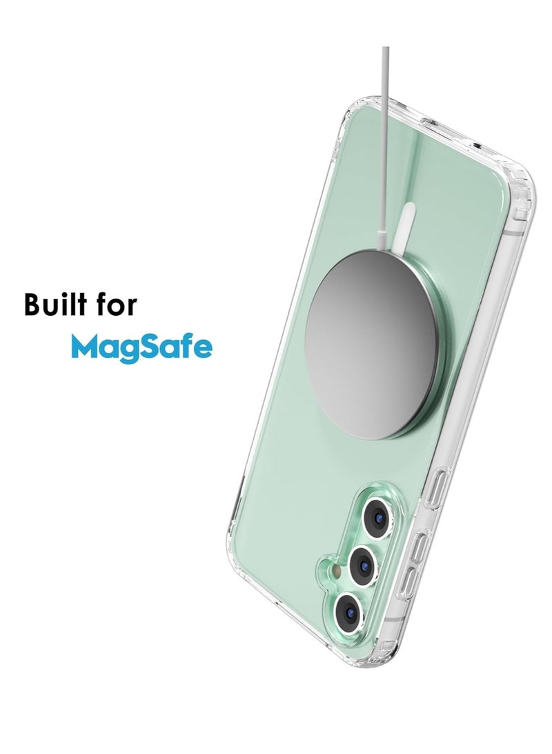 ميجوفاست غطاء مغناطيسي شفاف Mag Safe متوافق مع حافظة خلفية صلبة شفافة مضادة للصدمات بإطار من السيليكون، حافظة رفيعة لهاتف سامسونج جالاكسي S23 FE 2023 - Image 4