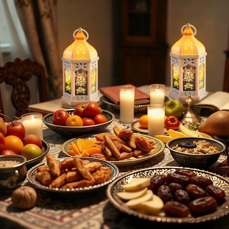 MJZ 6 PCS Ramadan Lantern Lights, 8" Large Ramadan Eid Decorations for Home 2026, Ramadan Lanterns Decorative Ramadan Table Indoor Outdoor Decor, Eid Mubarak Ramadan Gifts for Kids ÙØ§Ù†ÙˆØ³ Ø±Ù…Ø¶Ø§Ù† - Image 4