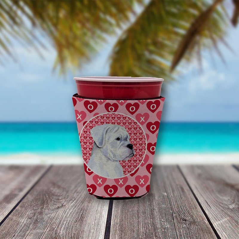 Caroline's Treasures Caroline's Treasures SS4509RSC Boxer Hearts Love and Valentine's Day Red Cup Hugger Cup Cooler Sleeve Hugger Machine Washable Drink Sleeve Hugger Collapsible Insulator Beverage Insulated Holder  - Image 1