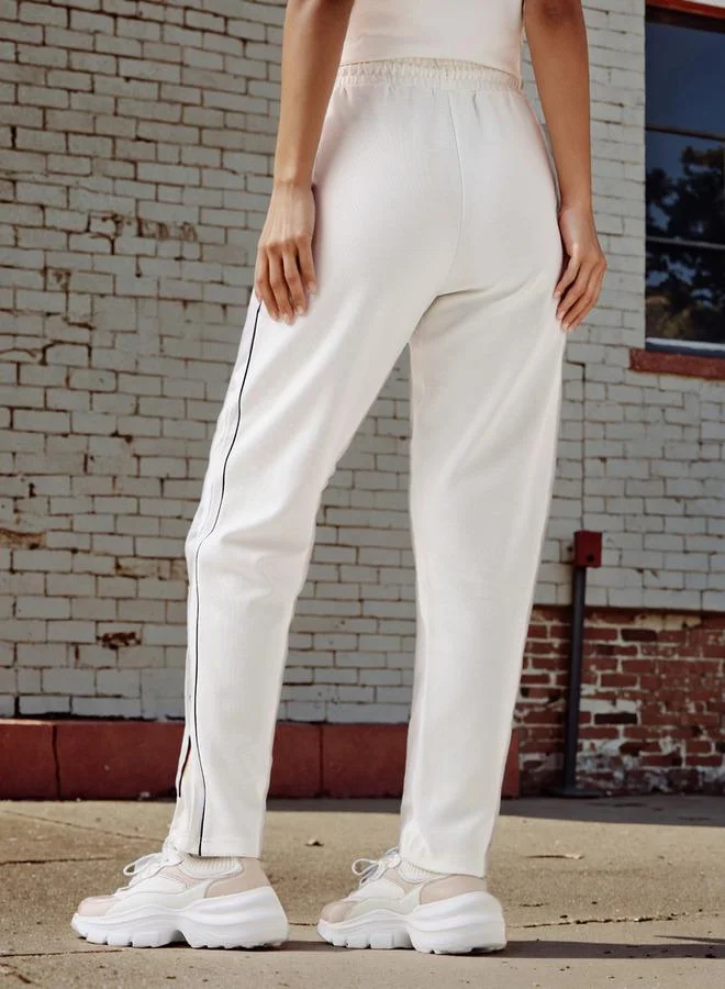 Kappa Kappa Logo Print Track Pants with Contrast Side Panel