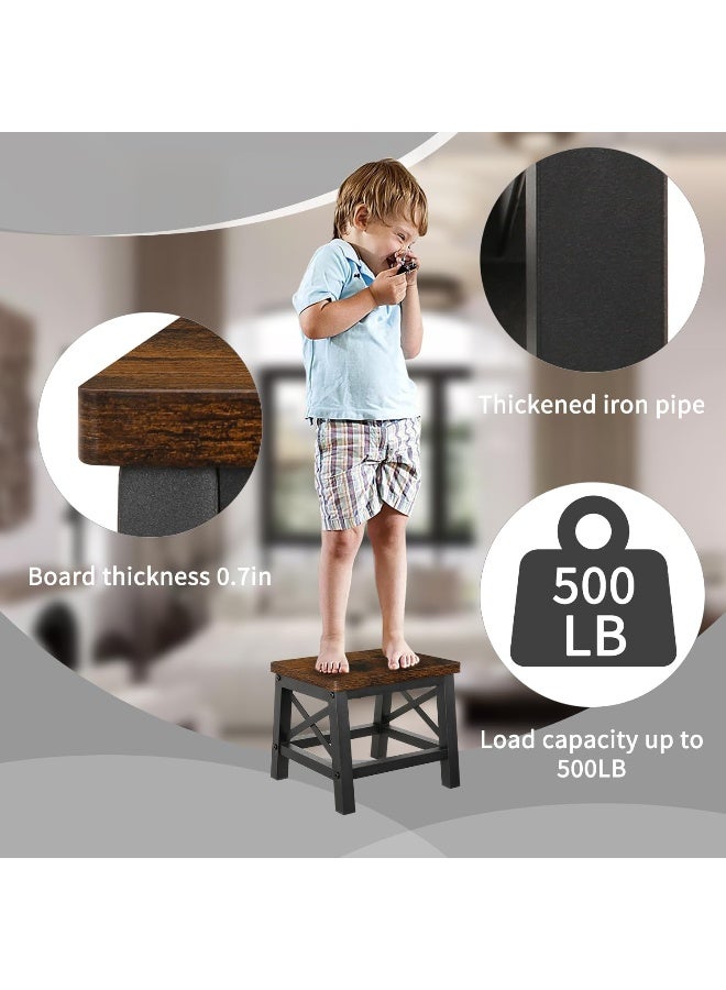 YINMIT Small Step Stool for Adults and Kids, Rectangular Step Stool for High Bed, Step Stool Kids Helper with Non-Slip - Image 5