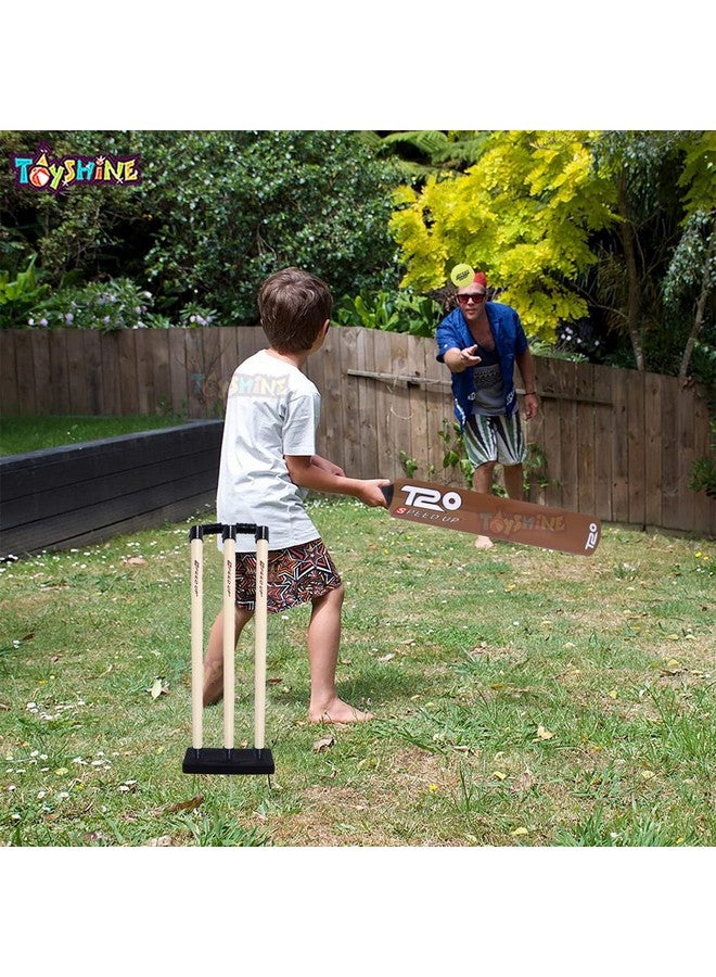 Toyshine Speed Up T-20 Combo Box Cricket Kit for Kids (Bat Size: 4, 5-10 yrs) Outdoor Sports Toy Gift for Boys Girls Picnic Fun - SSTP (Brown) - Image 3