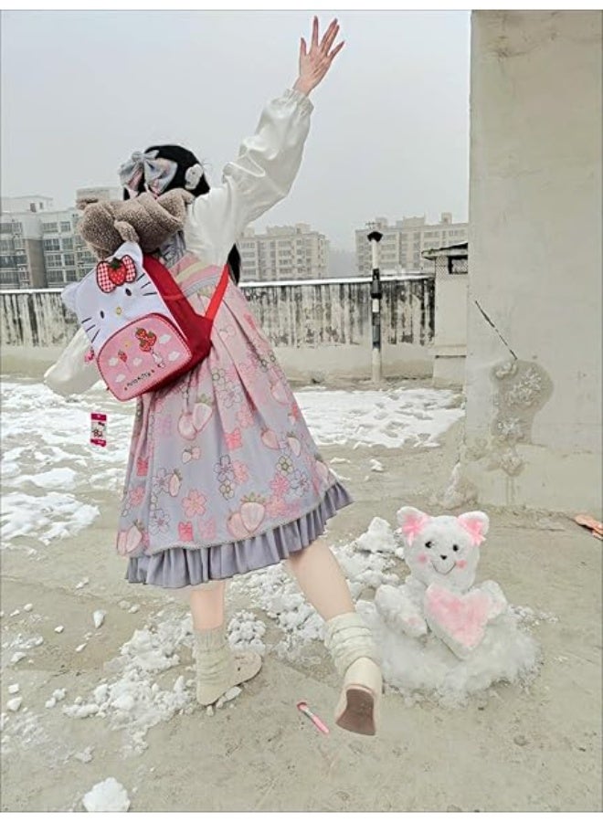 هالو كيتي حقيبة ظهر كرتونية كاواي ، حقيبة مدرسية على شكل قطة وردية ، حقيبة كتب للكمبيوتر المحمول للنساء والفتيات والأطفال ، حقيبة سفر مدرسية للبنات والأطفال - Image 4