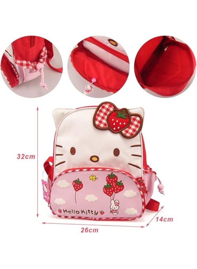 هالو كيتي حقيبة ظهر كرتونية كاواي ، حقيبة مدرسية على شكل قطة وردية ، حقيبة كتب للكمبيوتر المحمول للنساء والفتيات والأطفال ، حقيبة سفر مدرسية للبنات والأطفال - Image 2