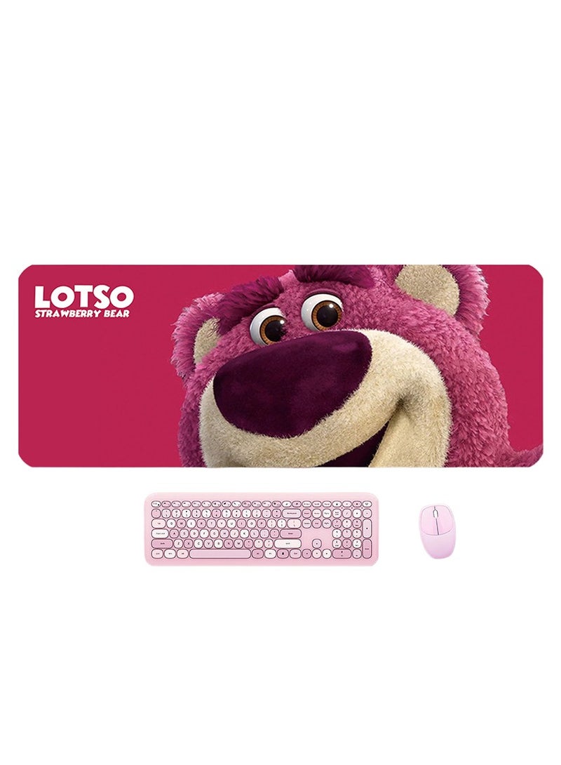 Anna Pink Cartoon Strawberry Bear Non-Slip Mouse Pad - Image 4