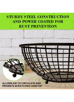 Kidepoch Fruit Basket, Strong Metal Fruit Bowl, 2 Tier Fruit Basket with Banana Hanger, Detachable Holder Stand Fruit Basket for Home  - Image 3