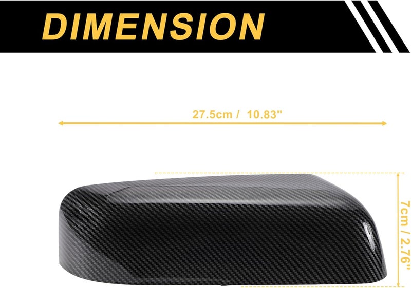 REPAIROCK Car Rear View Mirror Cover Caps Replacement for Ford F-150 2009-2014 - Black Carbon Fiber - Image 3